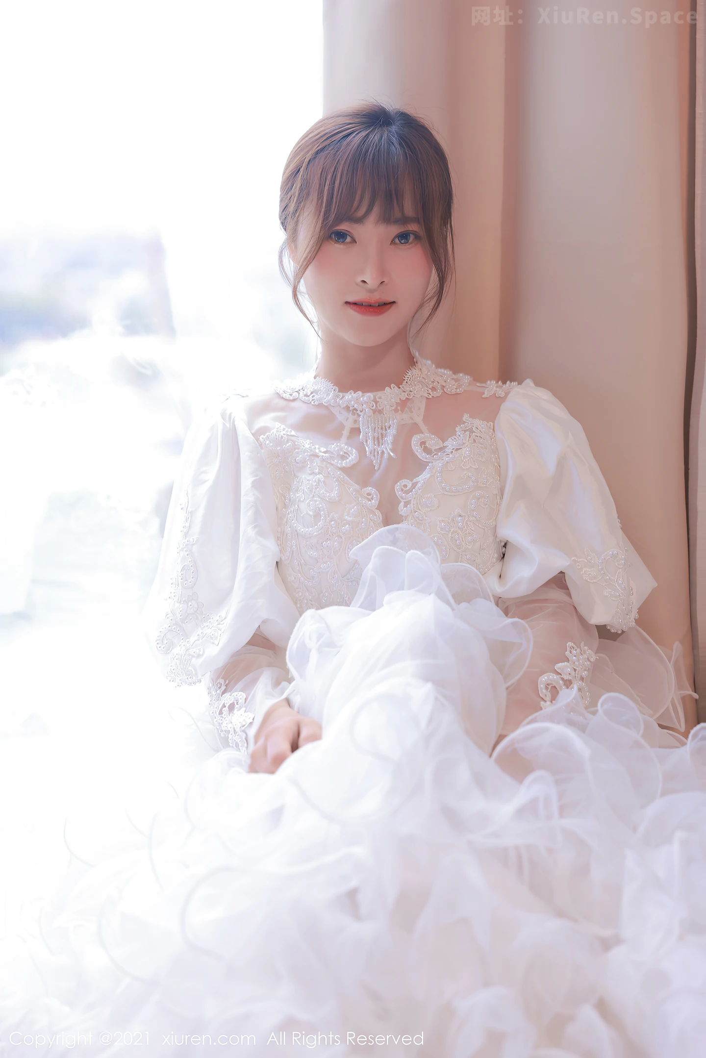 图片[5]-[XiuRen秀人网]VOL.3671 模特奈沐子唯美婚纱主题私房情趣服饰配蕾丝吊袜惹火诱惑写真55P-秀人网官方网站